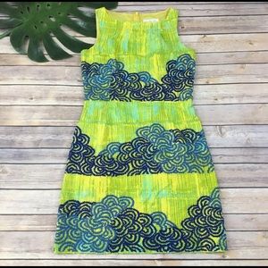 Tabitha Azure yellow blue embroidered dress